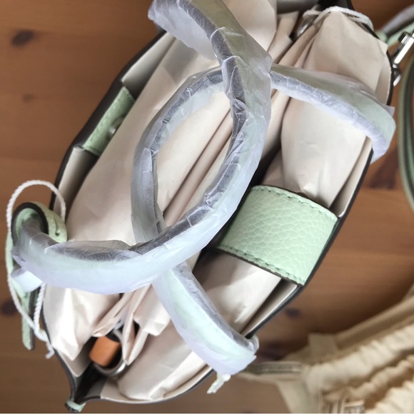 🥰 Tory Burch Perry Mini leather Crossbody Tote Meadow Mist - Picture 11 of 12